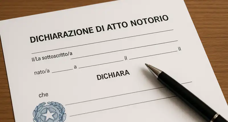 Dichiarazione sostitutiva atto di notorietà inizio lavori fac simile
