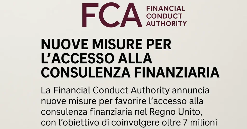 FCA UK nuove linee guida per rilanciare la consulenza finanziaria