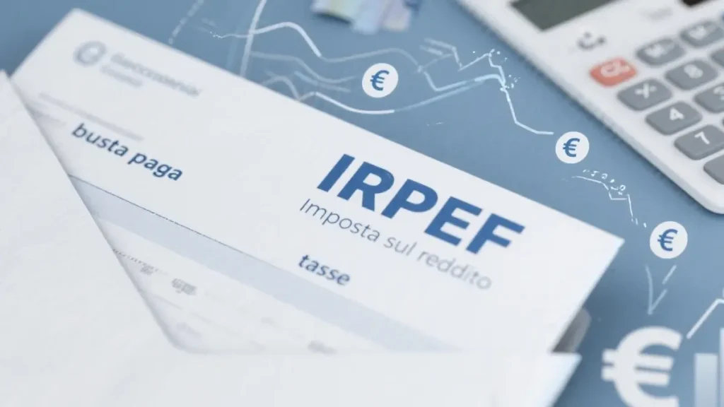 Un dettaglio di una busta paga con evidenziata la voce IRPEF