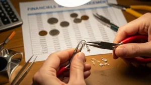 Mani di artigiano che lavorano su un oggetto fatto a mano