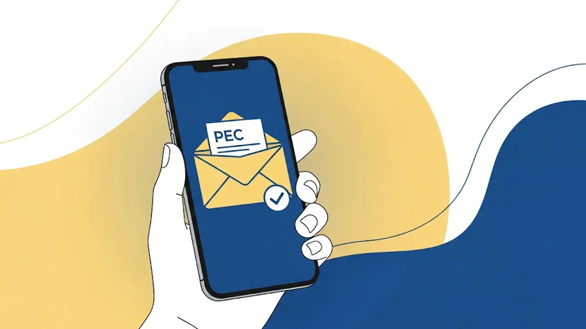 Persona che configura la PEC di Poste Italiane sul proprio smartphone