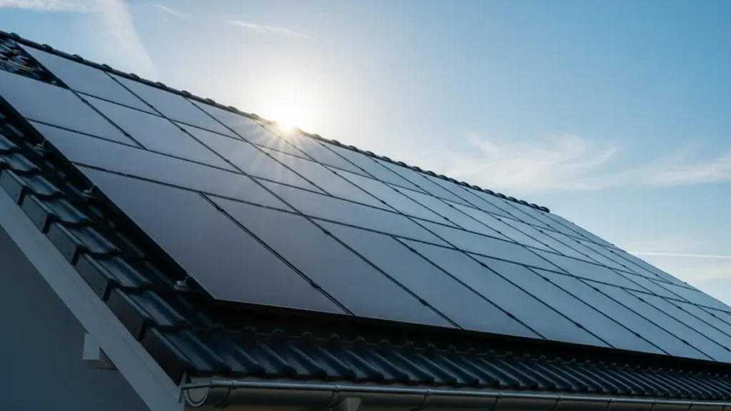 pannelli solari di ultima generazione installati su un tetto residenziale