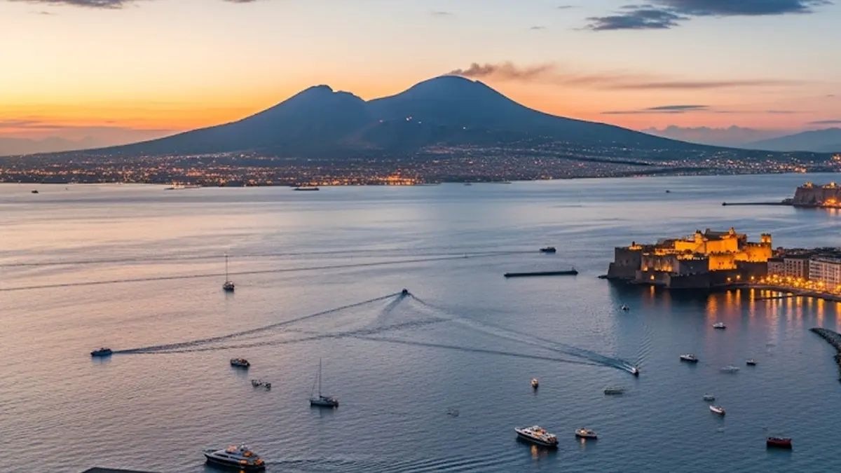 una foto molto realistica del vesuvio