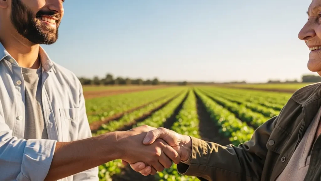una stretta di mano tra due persone