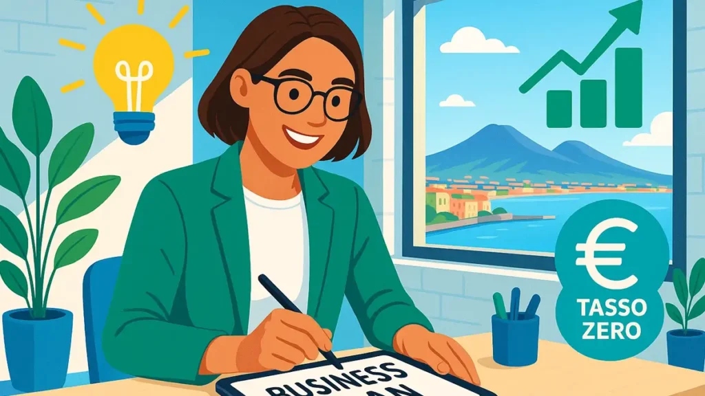 Gruppo di giovani imprenditori in Campania che pianificano avvio di una startup