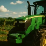 Trattore moderno con sistema di agricoltura di precisione in un campo fertile della Campania