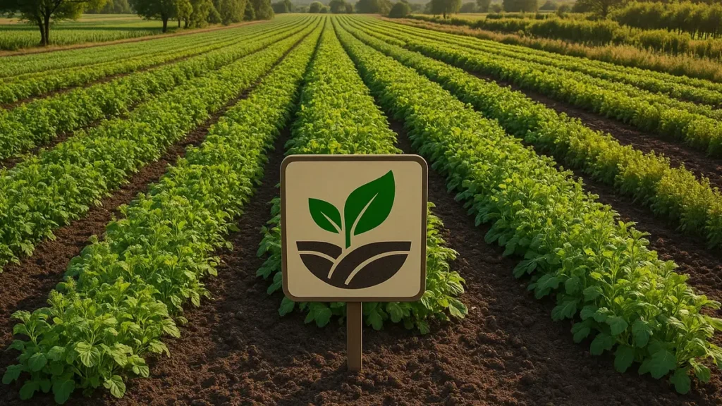 Campi coltivati con agricoltura rigenerativa