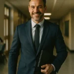 Dirigente scolastico sorridente e professionale