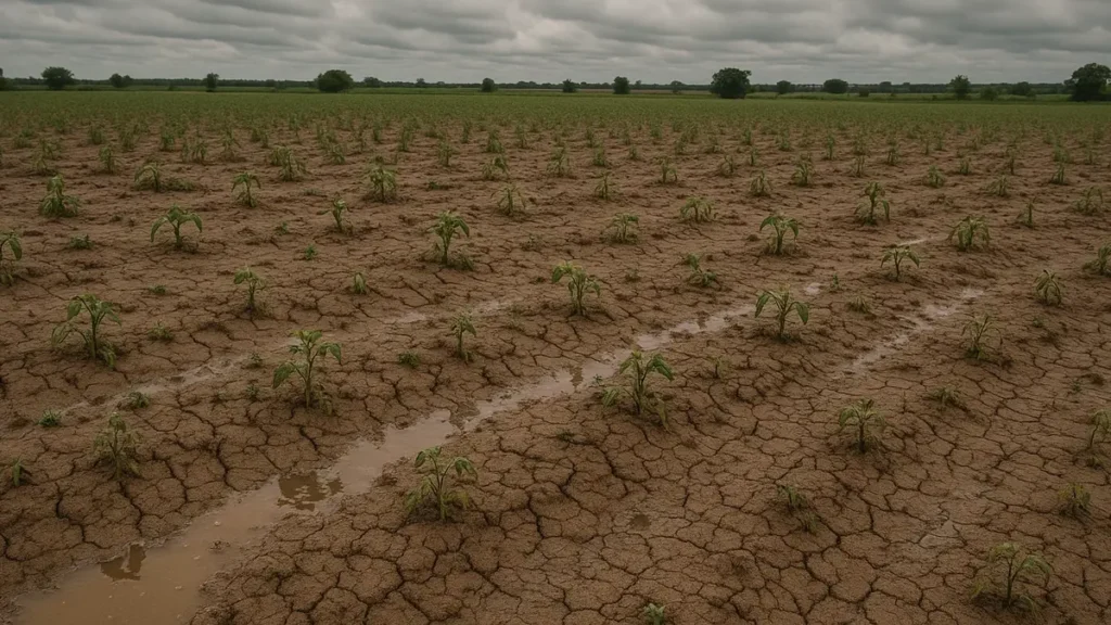 Esempio di terreno argilloso compatto con ristagno acqua