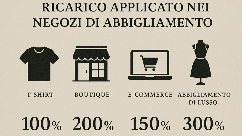 Schema di calcolo del ricarico e del margine nel retail di abbigliamento