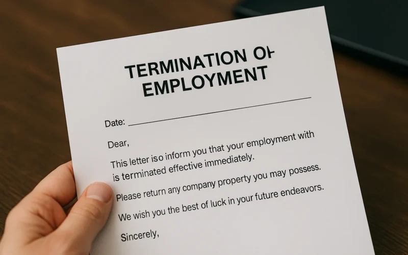 Documento di licenziamento del datore di lavoro