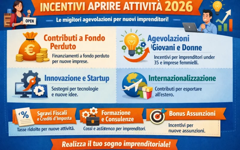 quali incentivi ci sono per aprire un attività nel 2026