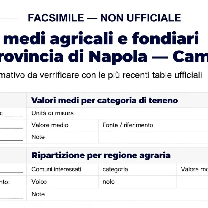 Valori Agricoli Medi (VAM) Napoli sul BURC: Cosa Sono e Come Consultarli