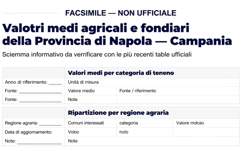 Valori Agricoli Medi (VAM) Napoli sul BURC: Cosa Sono e Come Consultarli