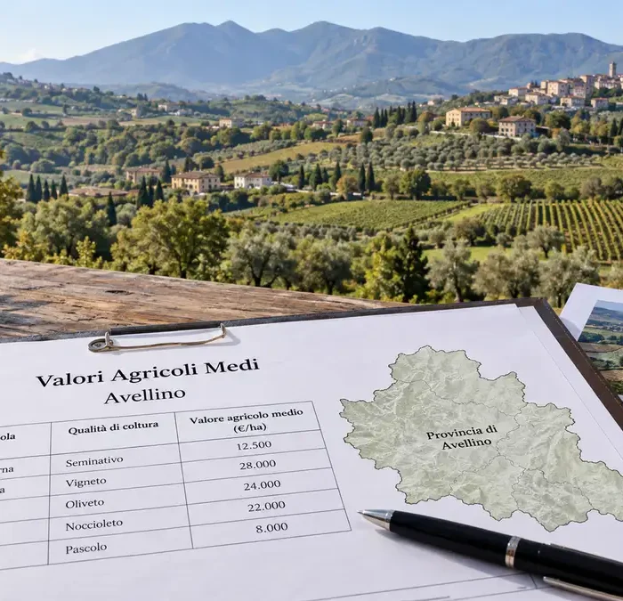 VAM Avellino: valori agricoli medi, tabelle ufficiali e consultazione